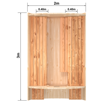 Fasssauna / Gartensauna / Banja / Round 3,0 m mit Balkon